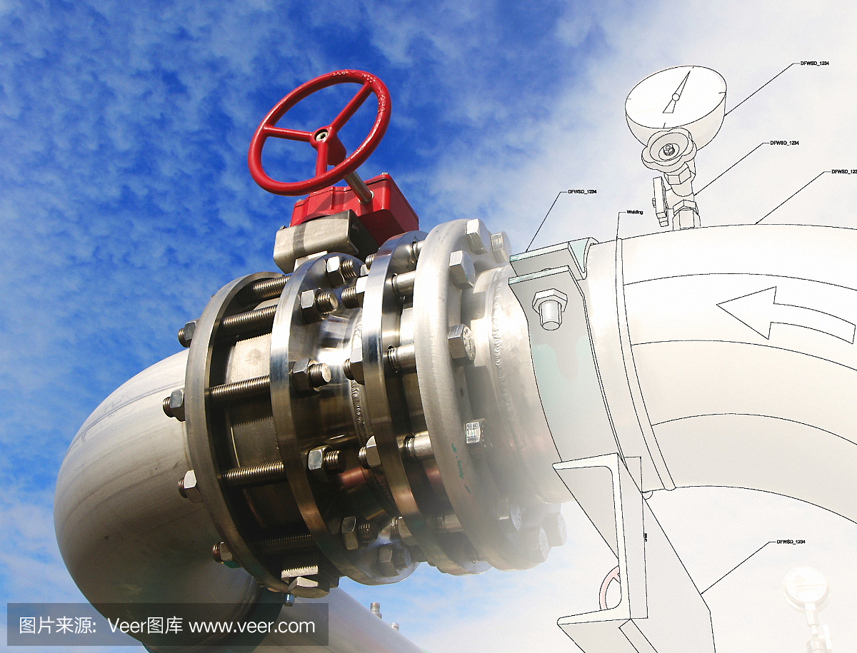 工業(yè)園區(qū)、鋼鐵管道、閥門迎藍天